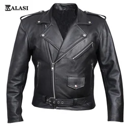Leather Jacket Slim Fit Stand Collar PU Jacket Male Anti-wind Motorcycle Lapel Diagonal Zipper Jackets Men