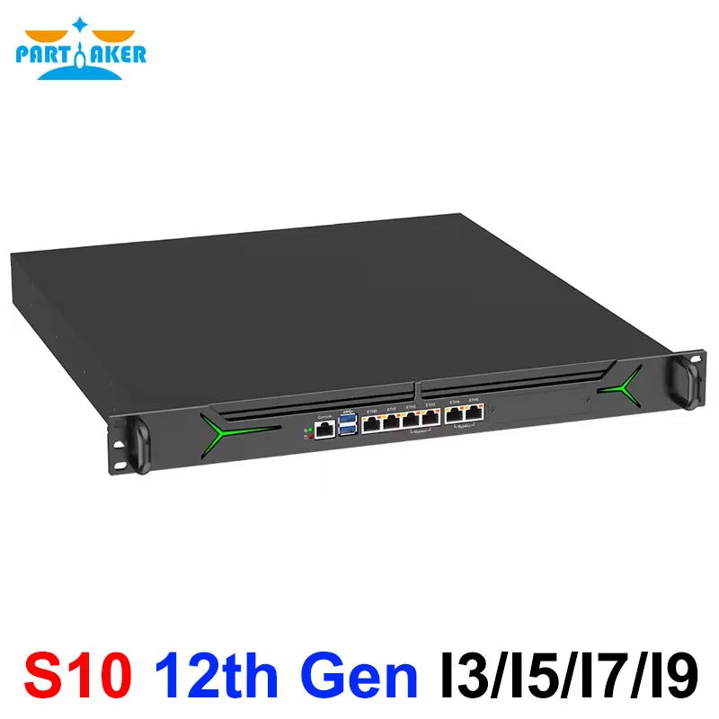 

1U Rackmount Router Firewall Server With LGA1700 i9 12900 i7 12700 i5 12400 TPM2.0 Bypass 6 x LAN Network Security Appliance