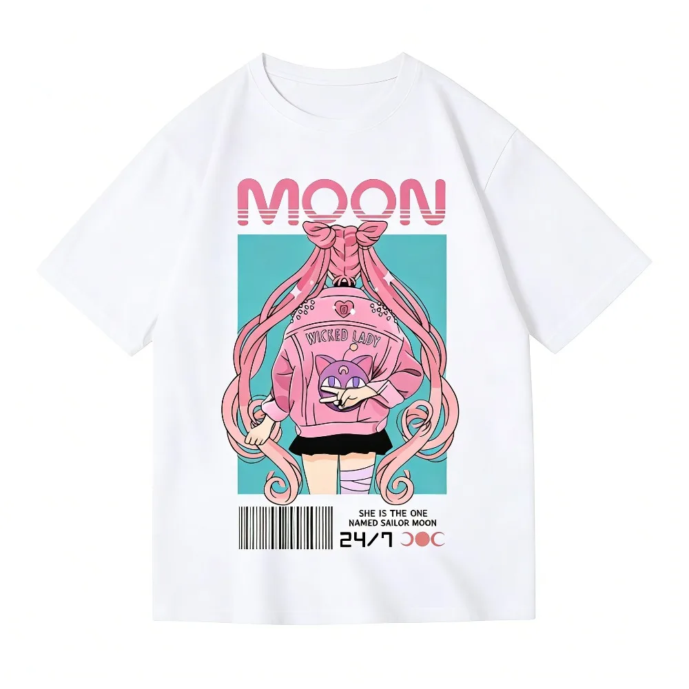 Sailor Moon Anime Usagi Tsukino Printed T-shirt Men's and Women's T-shirt Men's Top Sports T-shirt Men's T-shirt Summer Tee 2026