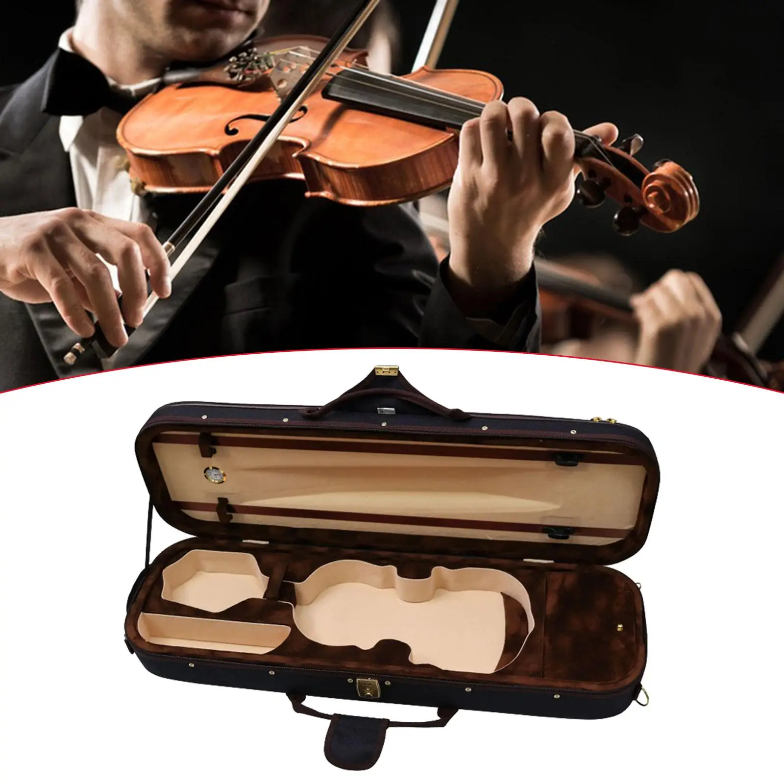 Violin Case Shock Absorption Professional Sturdy Lightweight Oxford Cloth Violin Travel Case Violin Hard Case for Travel Outdoor