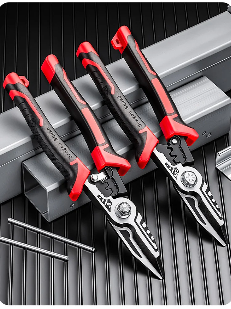 Multifunctional Tin Shears Quick Wire Stripping Crimping Pliers Copper Wire Cutter Electrician Hand Tool Motorcycle Repair