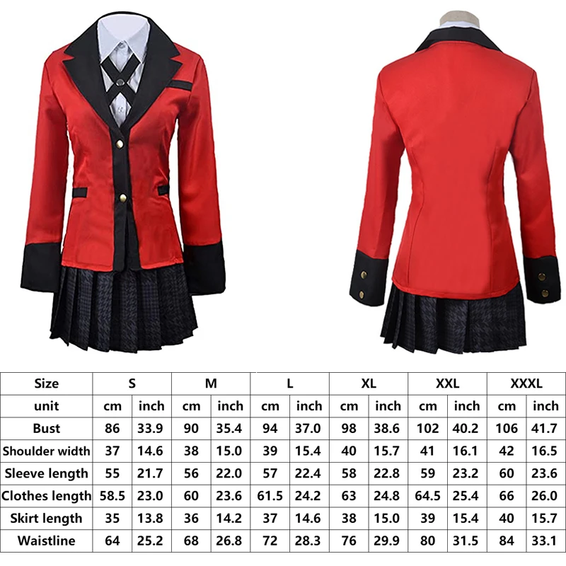 Kakegurui Jabami yumekoコスプレコスチューム、強制的なゲーマー、日本の学校の女の子のjkユニフォーム、ハロウィーンの衣装、かつら