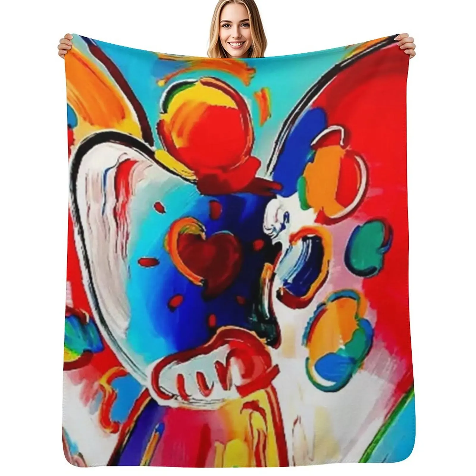 Peter Max Angel with Heart Throw Blanket for babies Kid'S Soft Big Luxury Designer For Decorative Sofa Sofa Quilt Blankets