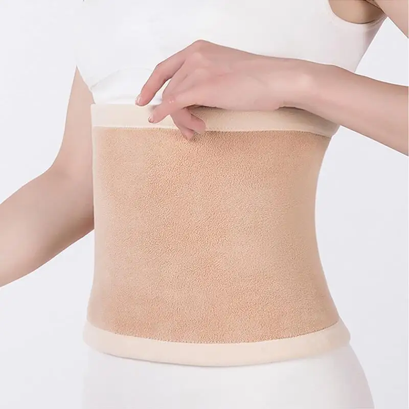 Fleece Waist Warmer Thermal Lower Back Support Belt Therapy Stomach Kidney Warmer Abdominal Binder Lumbar Support Brace Warmer