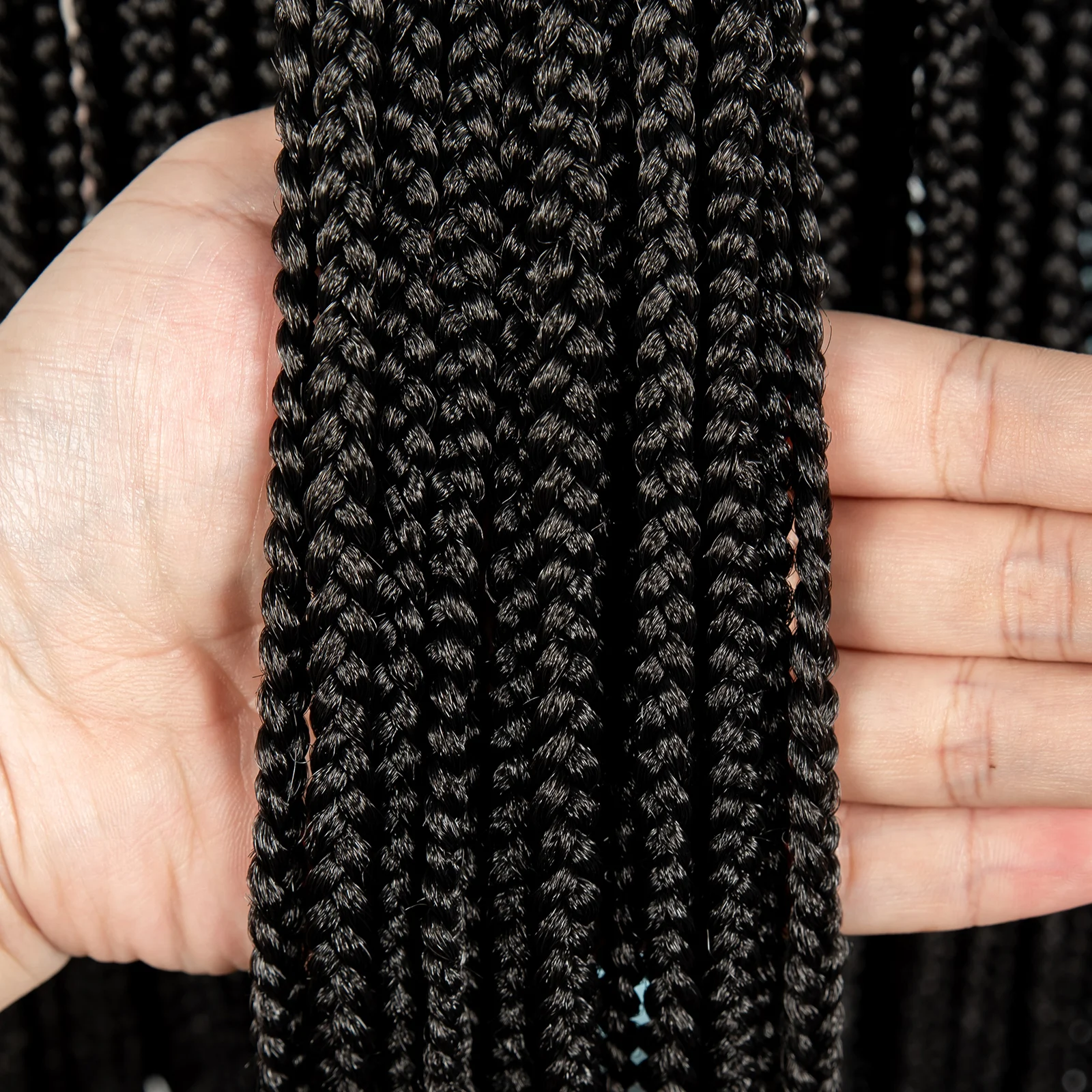 Wig Kepang Cornrow 34 Inci, Wig Renda Sintetis Alami dengan Rambut Bayi, Wig Kepang Tanpa Simpul untuk Wanita Kulit Hitam