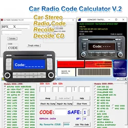 Car Radio Code Calculator V.2.0 Unlock Car Radio Code Car Stereo/Radio Code/Recode/Decode CD Over 170pcs Code for VW/Ford/Becker