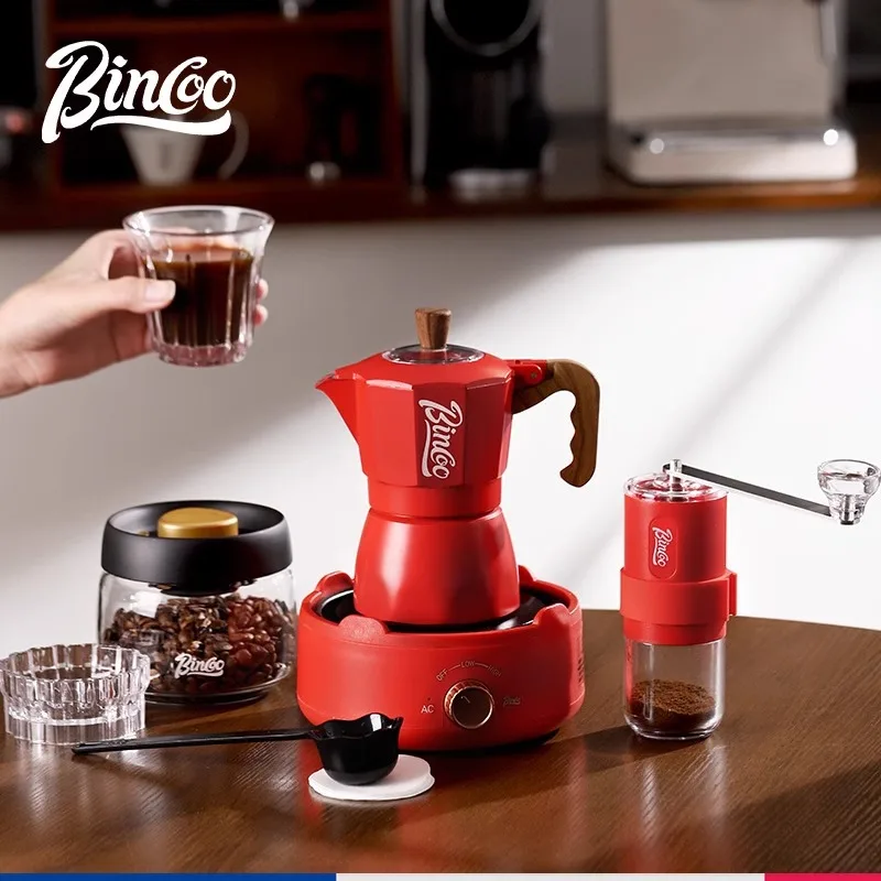 

Двойной клапан Мока Горшок Электрическая плита Эспрессо-машина Компактная итальянская кофемашина Набор Ручная мельница