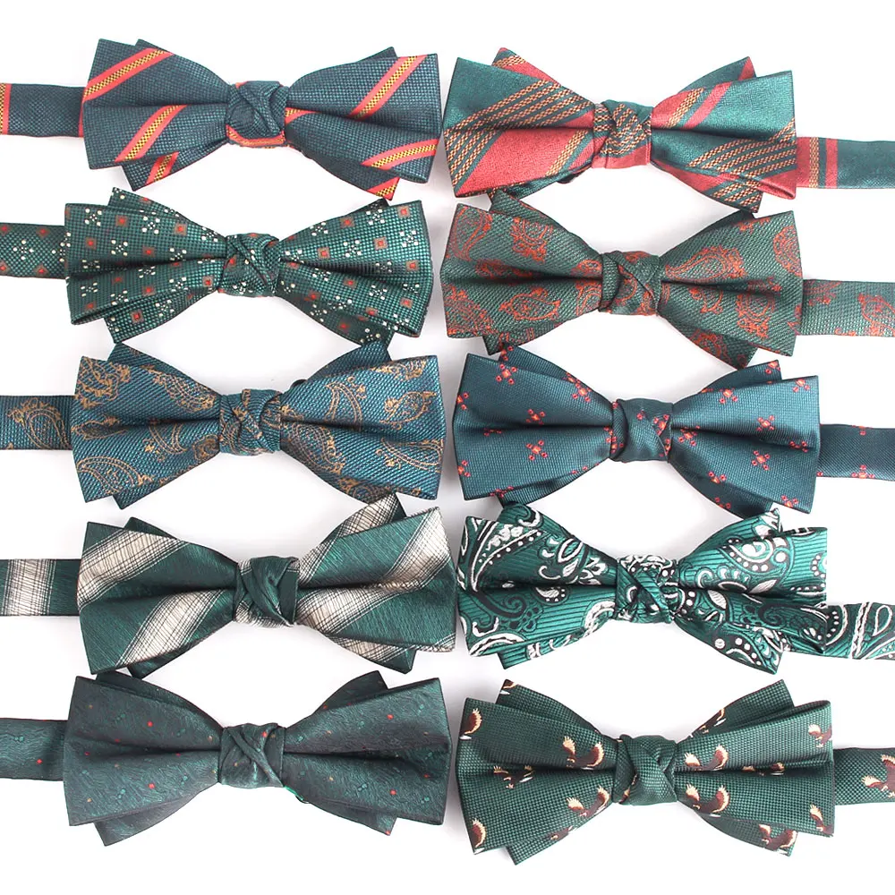 Men Bowtie Casual Green Color Bow tie For Men Women Adult Floral Bow Ties Cravats Male Bow knot For Party Plaid Wedding Bowties