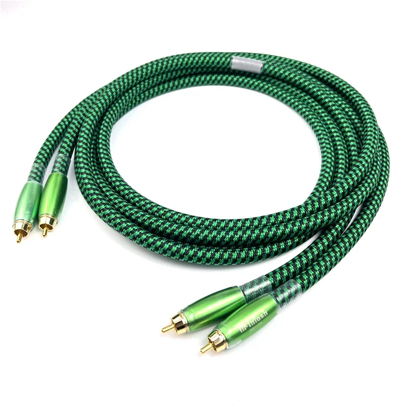 Par de cables RCA Audiophile Mcintosh, línea de interconexión de Audio HiFi de cobre plateado con red blindada