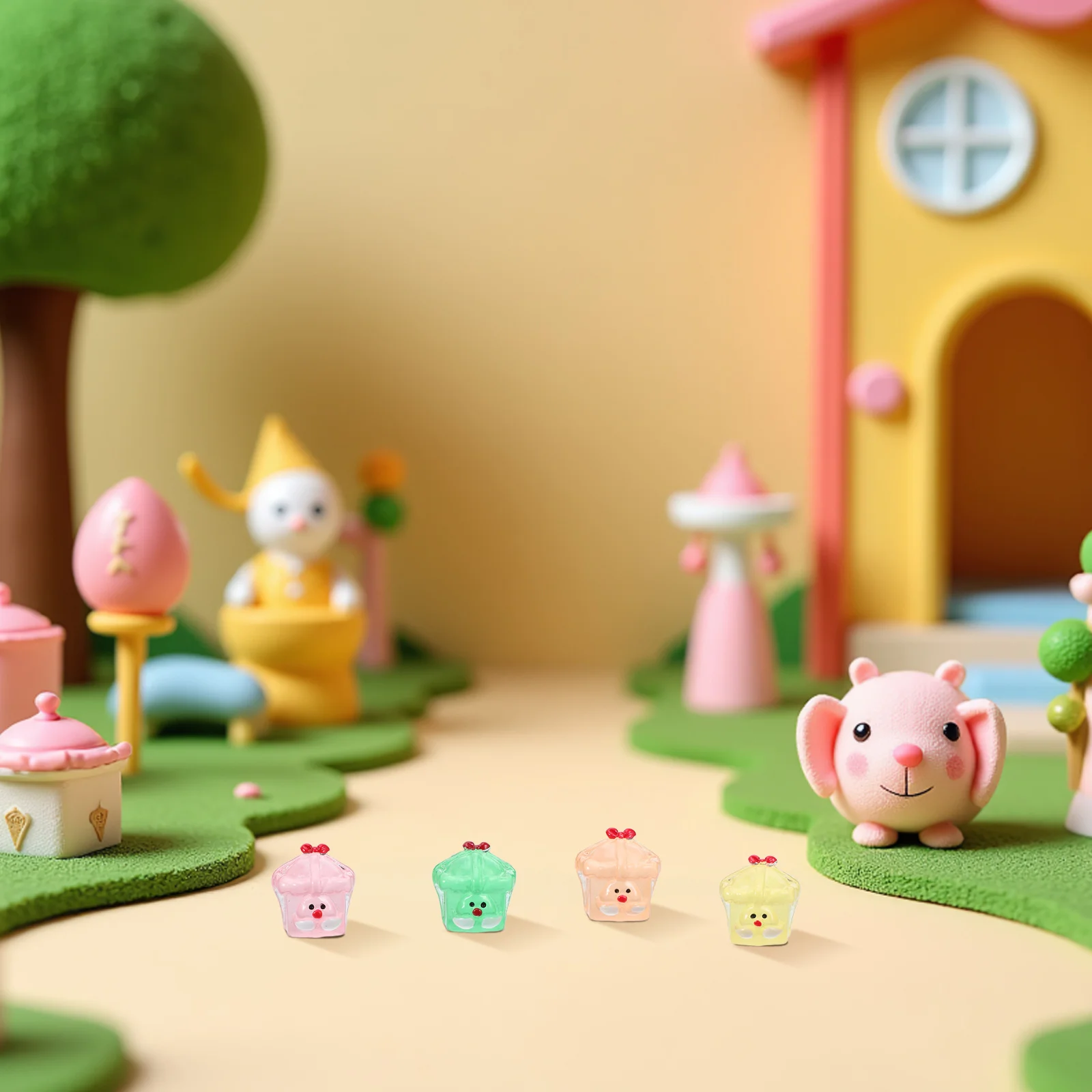 

14Pcs Christmas Luminous Resin Miniatures Glow in Dark Tiny Santa Claus Decorations for Winter Village Holiday Diorama Party