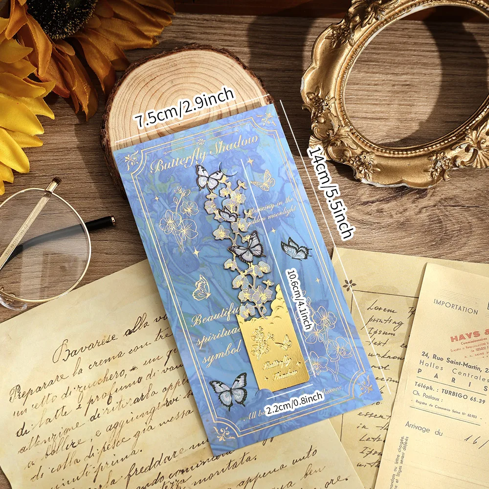1 pc Vintage Butterfly Flower Golden Hollow Metal Bookmark Students Creative Gift Reading Tool Bookmark Stationery Supplies