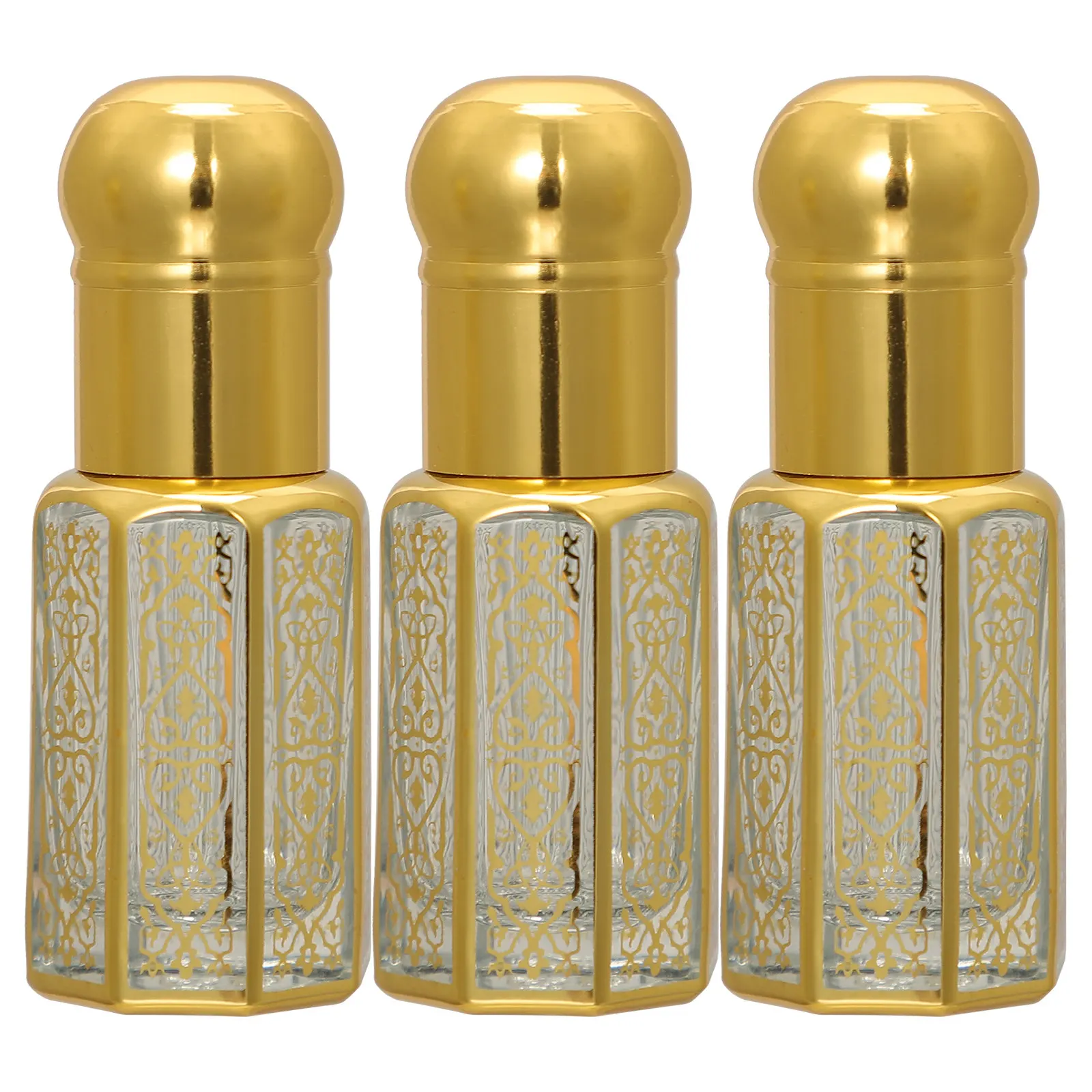 3Pcs Empty Essential Oil Roller Bottles Glass Roll on Bottles with Bead Roller for Face Body Eye Care Travel Perfume Oil