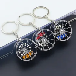 F1 Wheel Hub Keychain Pendant Car Keys Holder Keyring 3D Alloy Model Tyre Car Key Chain Charm Racing Lovers Collectibles