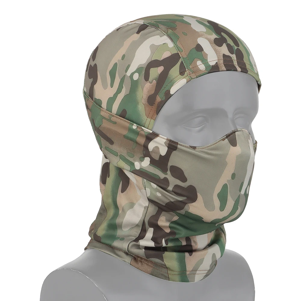 Tactical Breathable Mask Balaclava Head Hood Half Face Headgear Airsoft Hunting CS Sunscreen Camouflage Scarf Cap