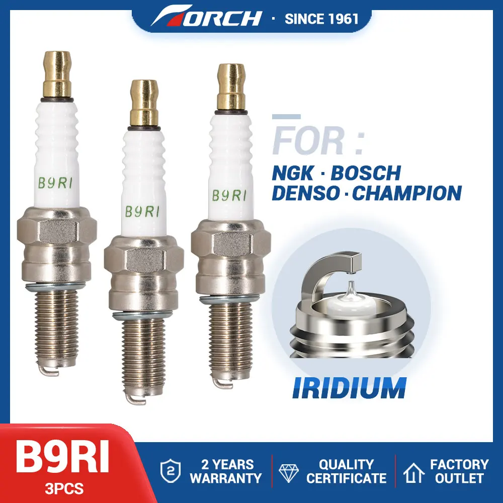 3 uds vela de iridio TORCH B9RI reemplazar para C9E CR9E CR9EIX YAMAHA 90793-20151 94703-00318 90793-20034 SUZUKI 09482-00458