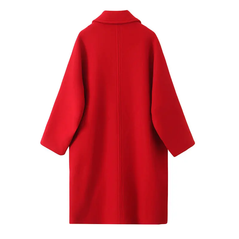 

Autumn Winter New Arrival Women's Loose Versatile Wool Blend Coat Jaet Long Sve mid Length Other Material 00% Commute S...