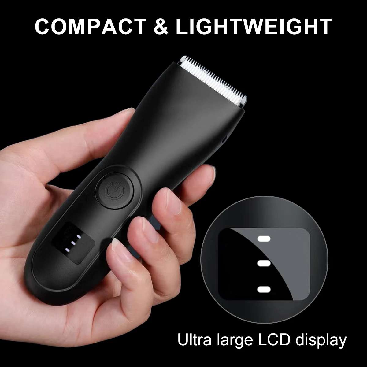 3-in-1 Body/Groin Trimmer for Men & Women - Ceramic Blade Shaver w/ Fast USB-C Charging, No-Nick Technology