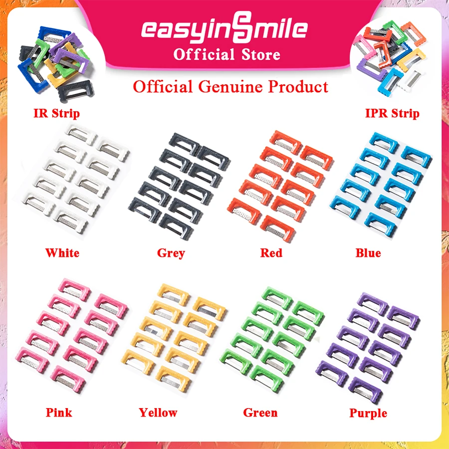 EASYINSMILE Dental Orthodontic IR/IPR Kit Interproximal Reduction Strips Enamel Polishing Saw Diamond for Removal&Clean 10Pcs/pa