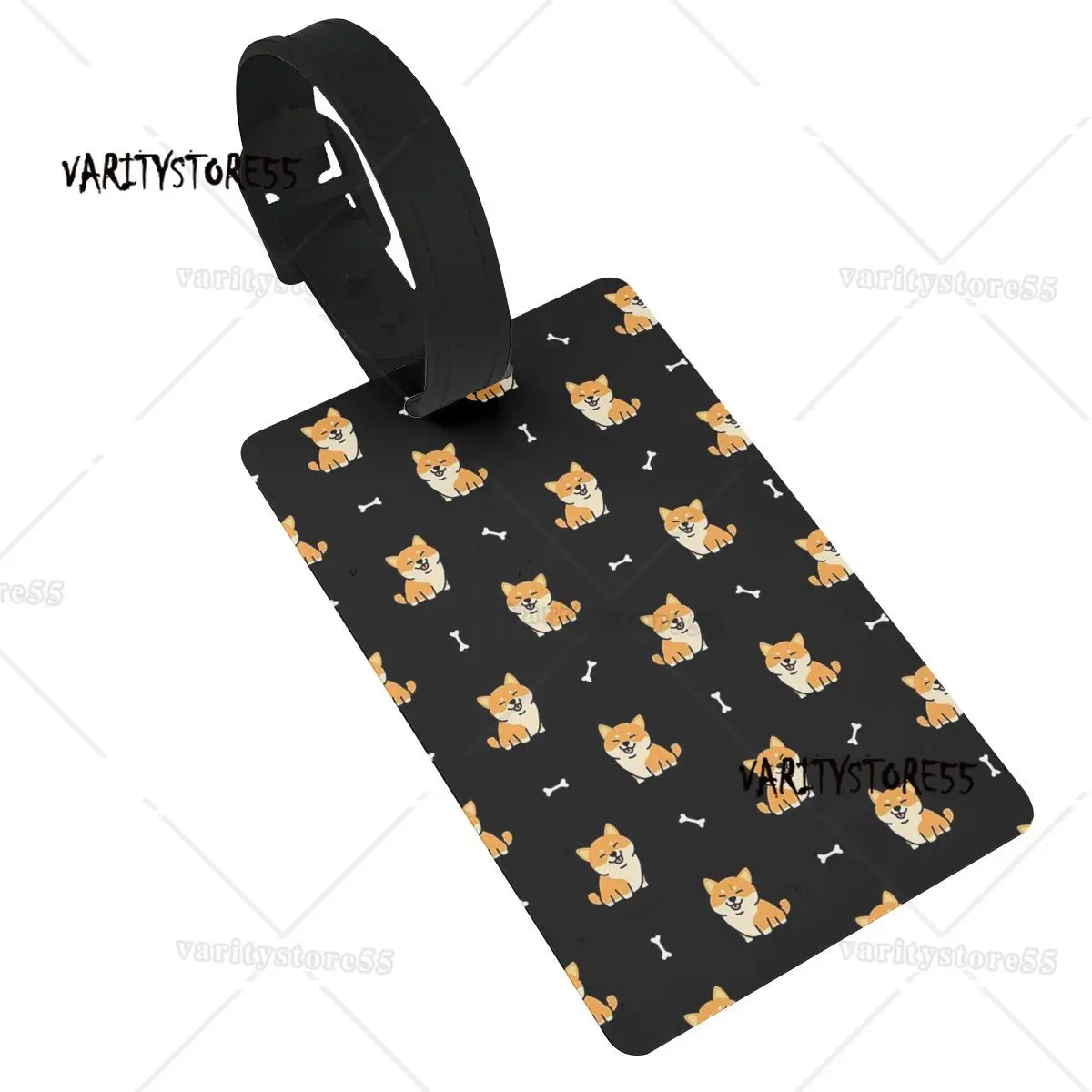 Shiba Inu Pattern Luggage Tags Suitcase Accessories Travel PVC Cute Baggage Boarding Tag Portable Label Holder ID Name Address