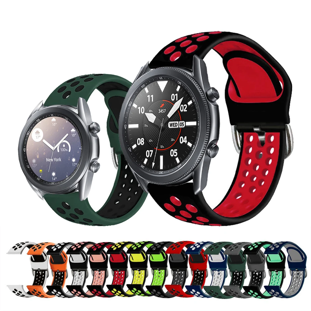 

For Samsung Galaxy Watch 3 41mm 45mm Strap Silicone 22mm 20mm Sport Replace Watchband For Galaxy 4 40mm 44mm/Gear S2 S3 Bracelet