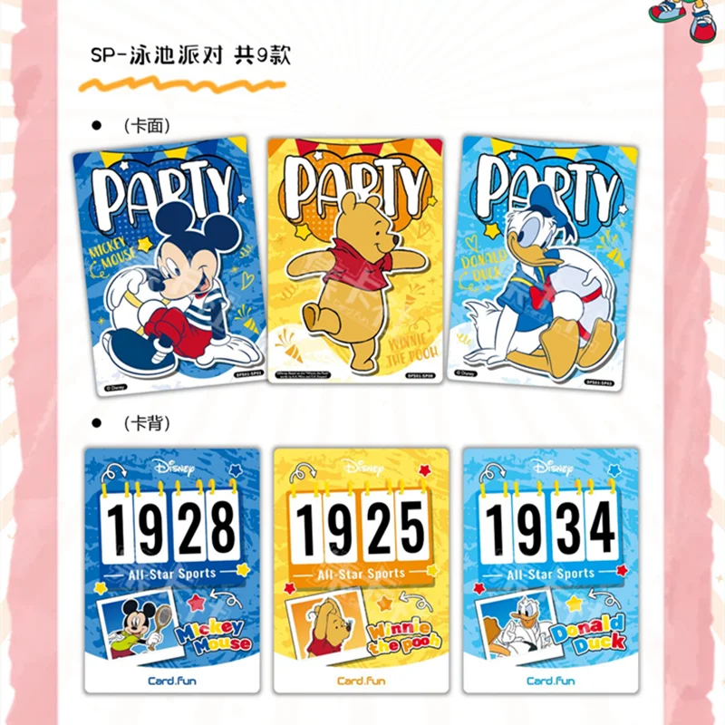 Card Fun Disney Stars Games Cards Winnie the Pooh Mickey Mouse Collection Anime Peripherals Version Cards Hobby Gifts Toys