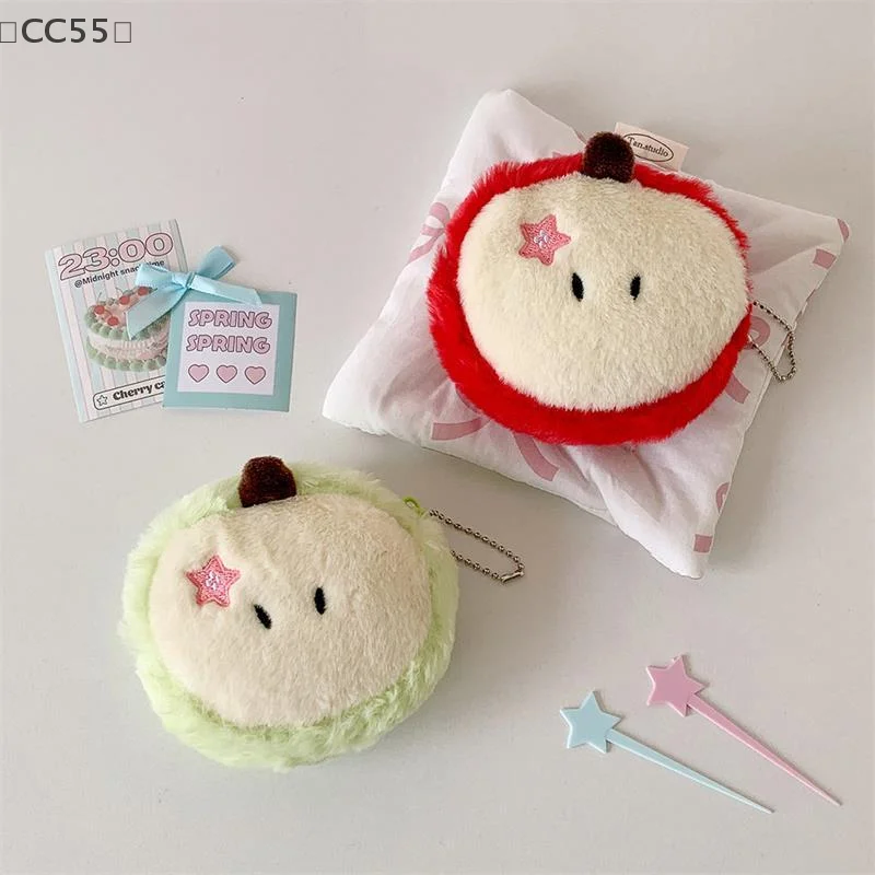 maveraCC55 RagaCarina Mela Peluche Portamonete Portachiavi Ciondolo Borsa di Immagazzinaggio Portatile Zaino Fascino Borsa Dolce Ornamenti Appesi Regali Girly