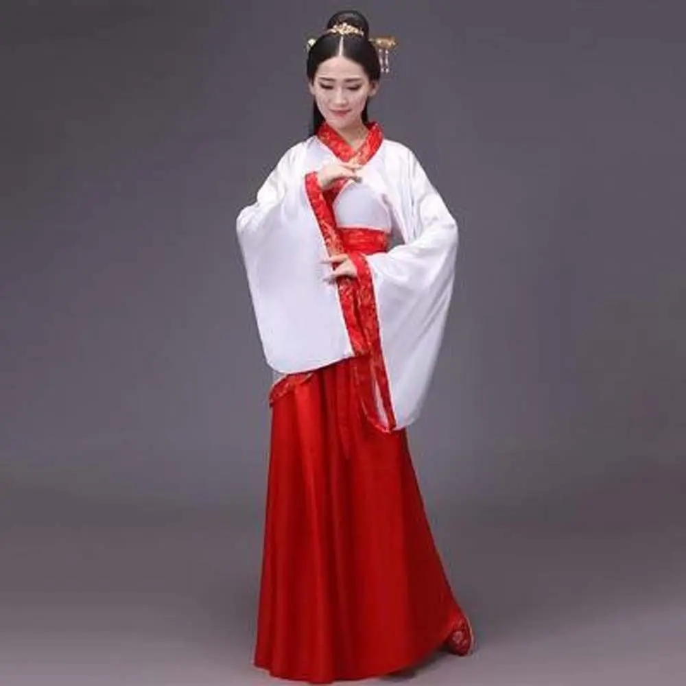 

Chinese Cloth Chinese Hanfu Skirt Outfit Ancient Stage Costumes Chinese Costume Flower Embroidery Folk Dance