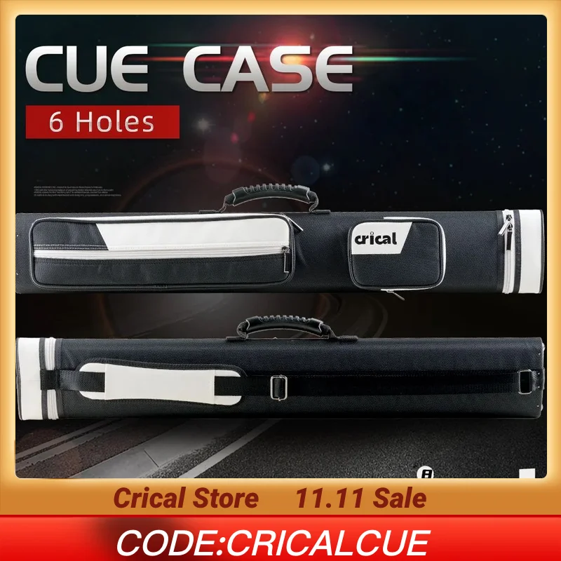 

CRICAL Hard Cue Case Bag, Billiard Stick Carrying Case, 6 Holes, 2x4 Pool Case, 86cm Length, Oxford Cloth, Billiard Accessories