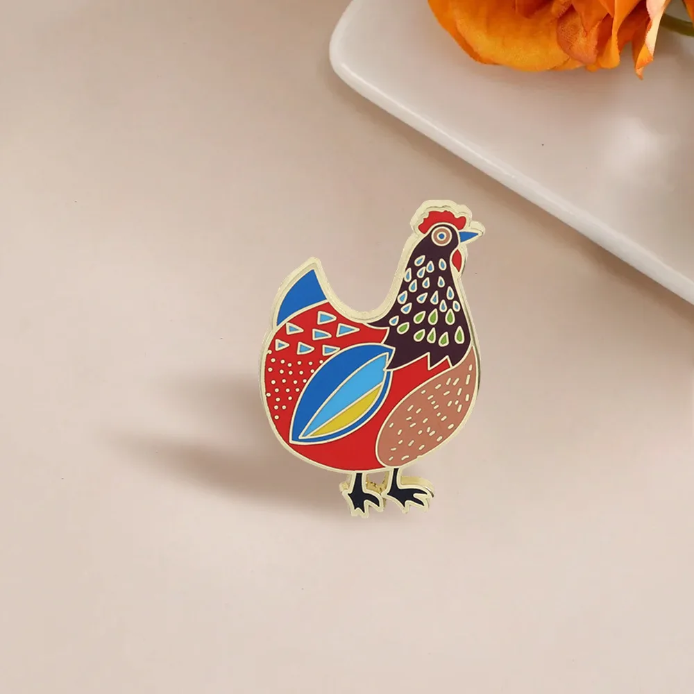 الأزرق ماران الدجاج المينا دبابيس لعبة الشعبية الملونة الدجاجة شارة التلبيب بروش الملابس الديكور المجوهرات #6