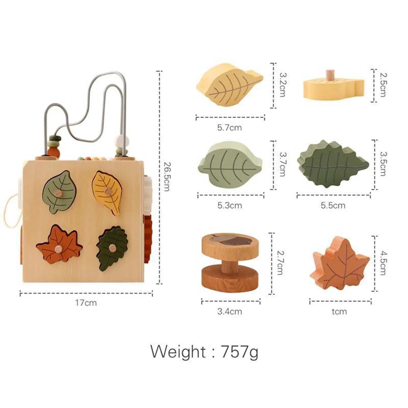 Wooden Activity Cube Beads Counting Toys for 1 2 3 Year Old Baby Boys Girls