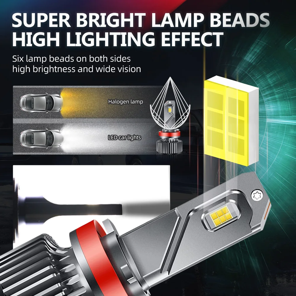 2x LED Fog Light Bulb Super Bright 30000LM Lamps H11 For Jeep Grand Cherokee 2014-2019 Compass Renegade 2015-2019 2018 2017 2016