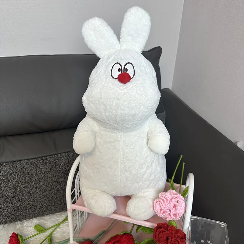 ตุ๊กตากระต่ายผ้าขนสัตว์นุ่ม น่ารักสุดๆ ตุ๊กตากระต่ายจมูกแดง ของขวัญวันเกิด น่ารักขี้เล่น