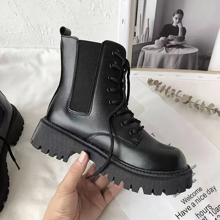 

2026 Spring New Women's Shoes Comfortable Fashion Boots Women's Short Boots Mid-Heel Thick Heel Round Toe Chelsea Boots