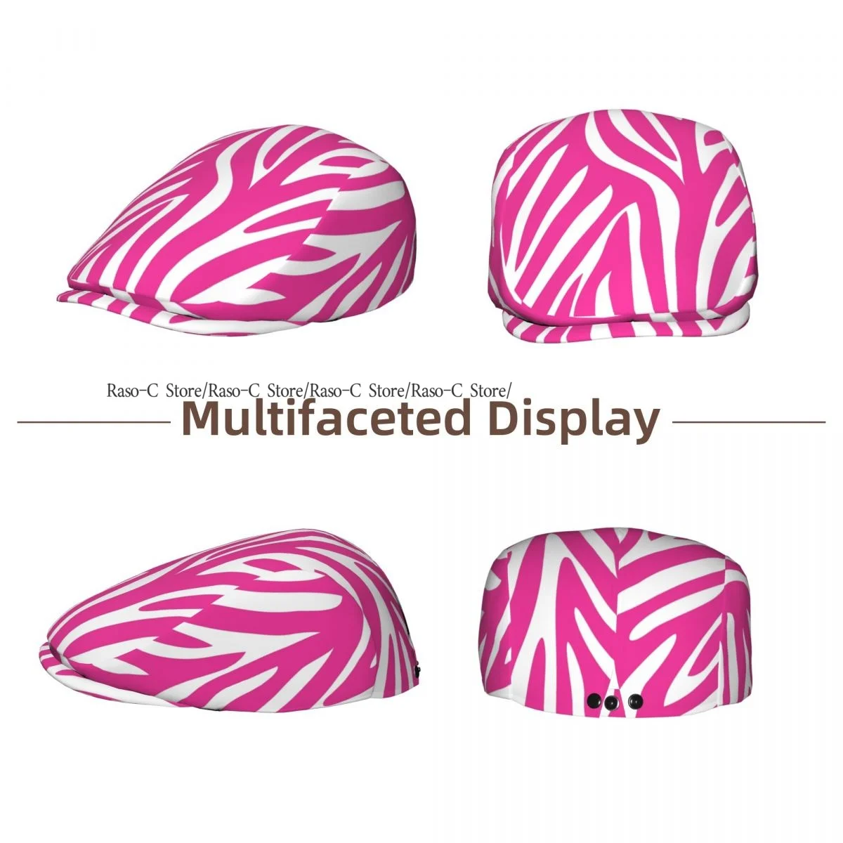 Adult Flat Cap Red Zebra Unisex British Style Newsboy Cap Ivy Peaked Hat Casual Outdoor Driving Beret Hat