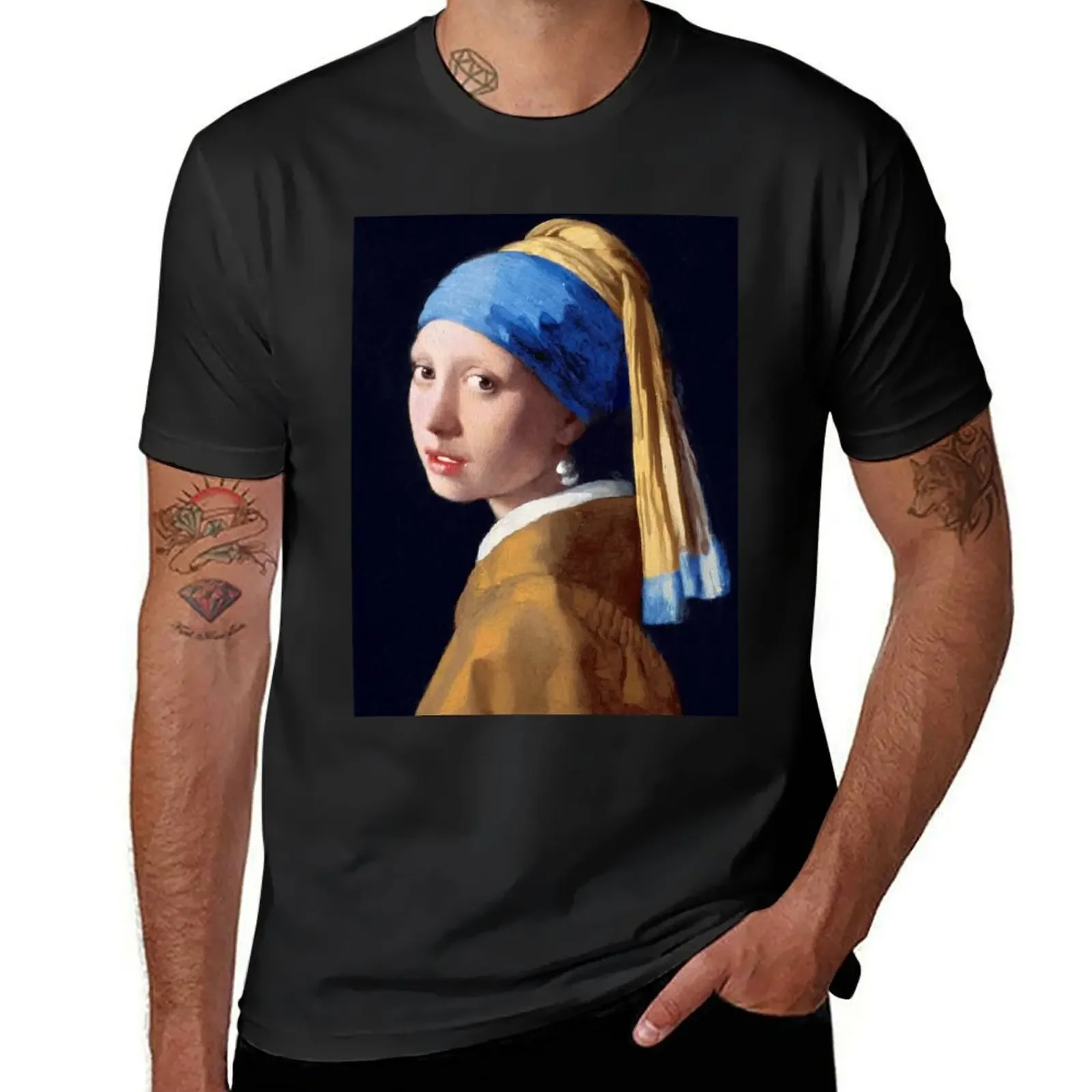 Girl with a pearl earring by Johannes Vermeer T-Shirt anime clothes anime stuff cheap stuff kawaii clothes Men's t-shirt