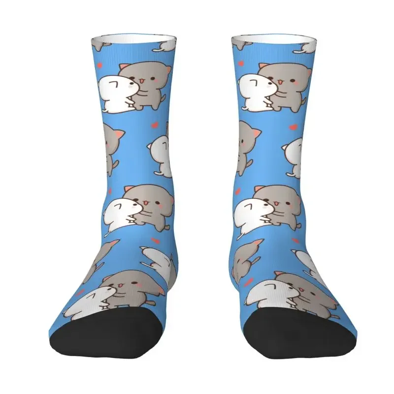 

Cool Peach And Goma Socks Men Male Women Warm Breathable 3D Printing Cartoon Couple Mochi Cat Football Sports Socks