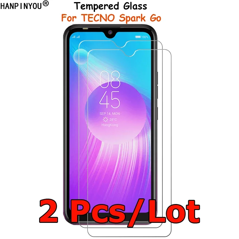 2 Pcs/Lot For TECNO Spark Go 2024 2023 2019 2020 2021 2022 Tempered Glass Screen Protector Explosion-proof Protective Film Guard