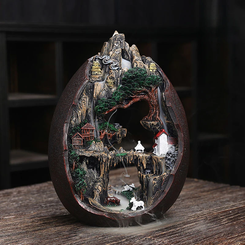 

Home Decor Cave Fairy Pavilion Large Inverted Incense Burner Household Sandalwood Incense Burner Living Room Decoration Ornament