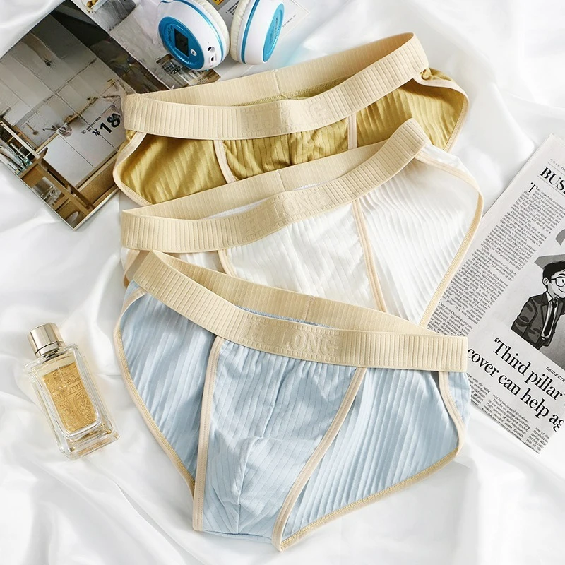 

Men's Cotton Briefs Sexy Underwear Mid Waist High Quality Comfortable Soft Briefs Stretchy Panties Breathable Underpants New