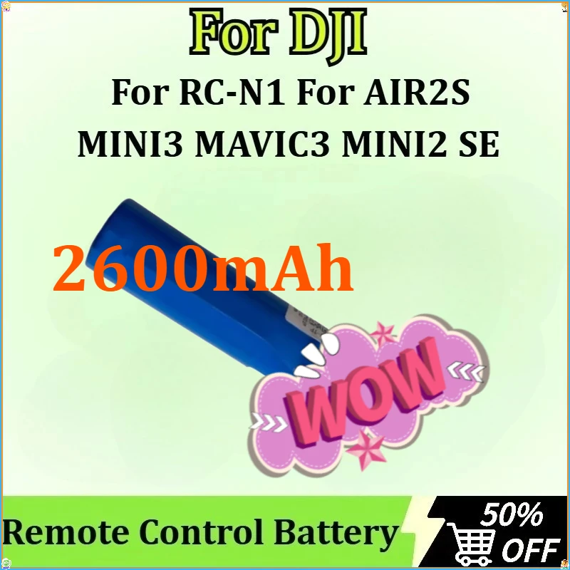 

For DJI RC-N1 for AIR2S MINI3 MAVIC3 MINI2 SE Battery Newly Upgraded 2600mAh Remote Control Battery