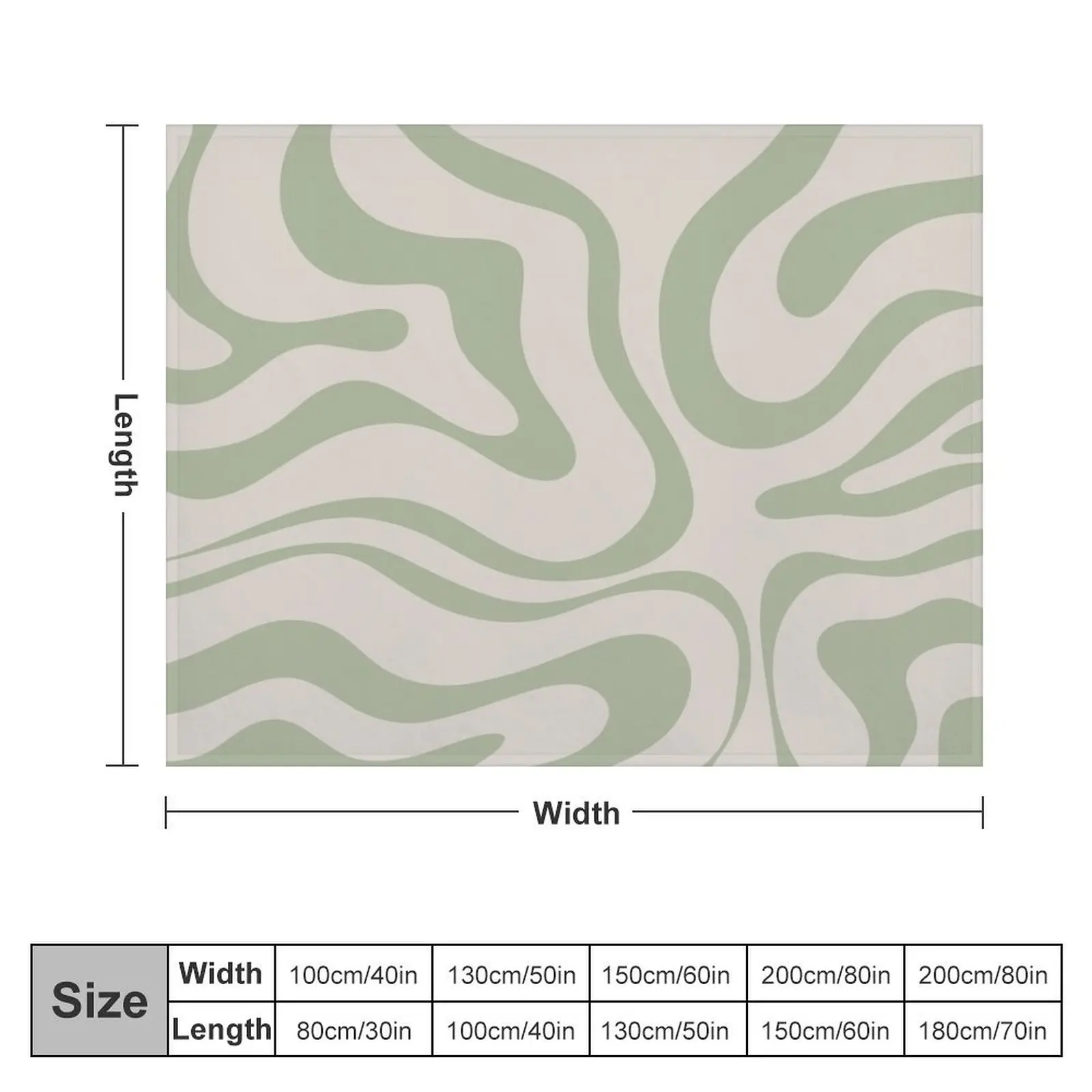 Liquid Swirl Abstract Pattern in Beige and Sage Green Throw Blanket christmas gifts Large Kid'S Blankets