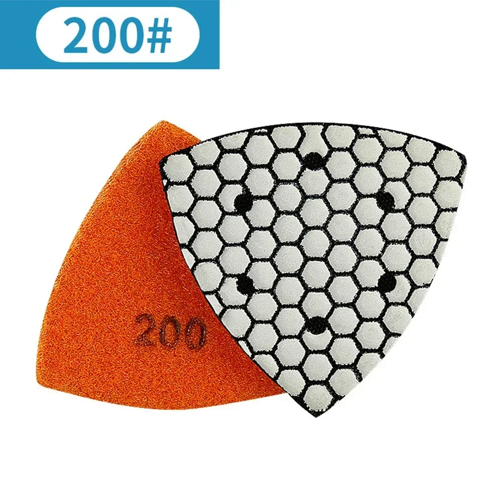 Imagem -02 - Triângulo Diamante Almofadas de Polimento a Seco para Granito Mármore Concreto Pedra Lixar Almofadas Ferramenta Disco Polimento Peças 90 mm