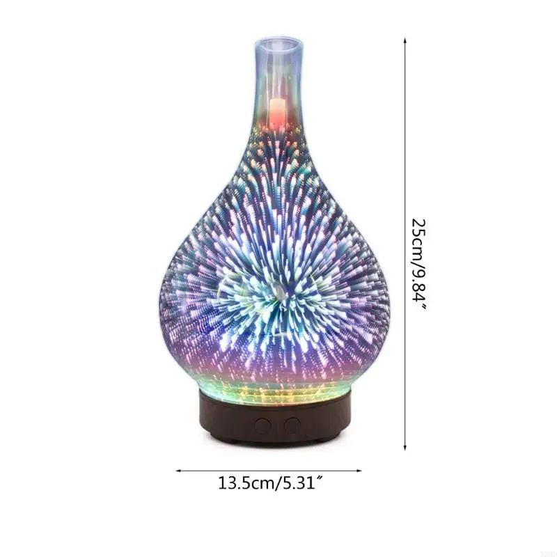 Bộ khuếch tán tinh dầu làm ẩm bộ lọc 100ml Glass Displicers 7 màu đèn LED Thay đổi cho văn phòng phòng ngủ tại nhà N58D