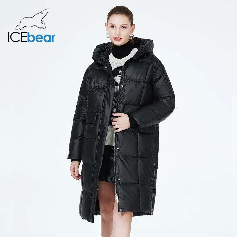 Imagem -02 - Icebear-parka Quente e à Prova de Vento para Mulheres Cabolsa Elegante Jaquetas Soltas com Zíper Jaquetas Femininas Gwd22558i Inverno 2023