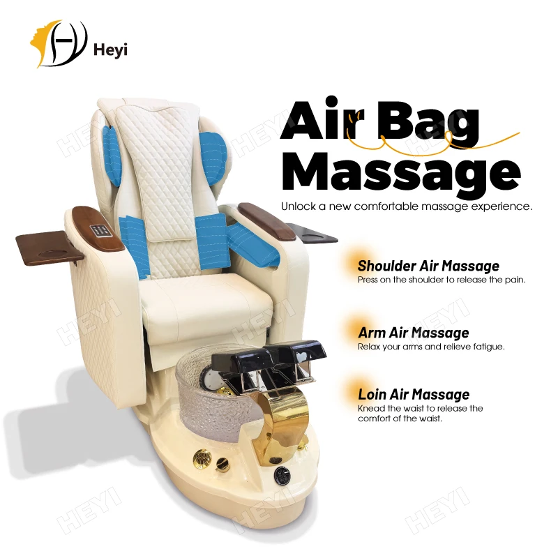 Luxury Nail Salon Furniture Foot Spa Care Chair No Plumbing Modern Electric Human Touch Massage Pedicure Chair For Sale
