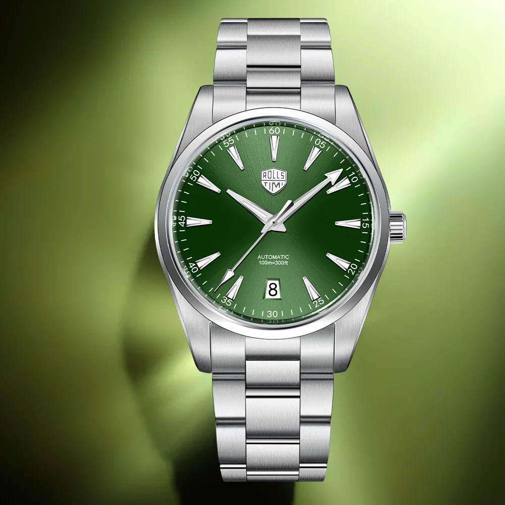 

Мужские часы RollsTimi 2026, новинка, модные механические часы, автоматические часы NH35, сапфировое стекло, календарь, водонепроницаемые, спортивные.