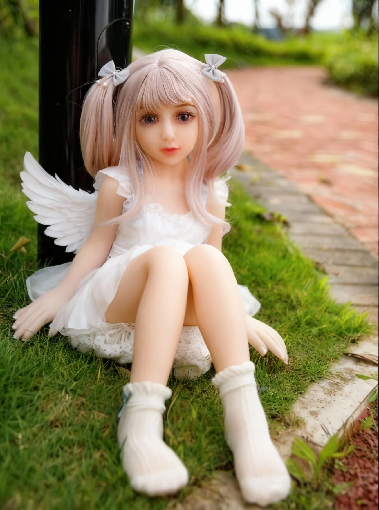 Modelo de boneca de anime de 65 cm/articulações móveis/corpo TPU e cabeça de PVC/escultura de cabeça destacável/boneca de fantasia/presente requintado