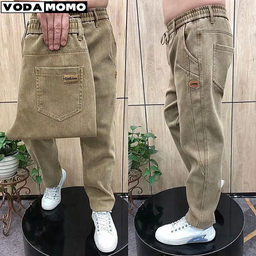 

Spring New Men's Casual Pants Stretch All-match Fashion High Waist Straight Pants Middle-aged Loose Haren Pants y2k Clothes Men