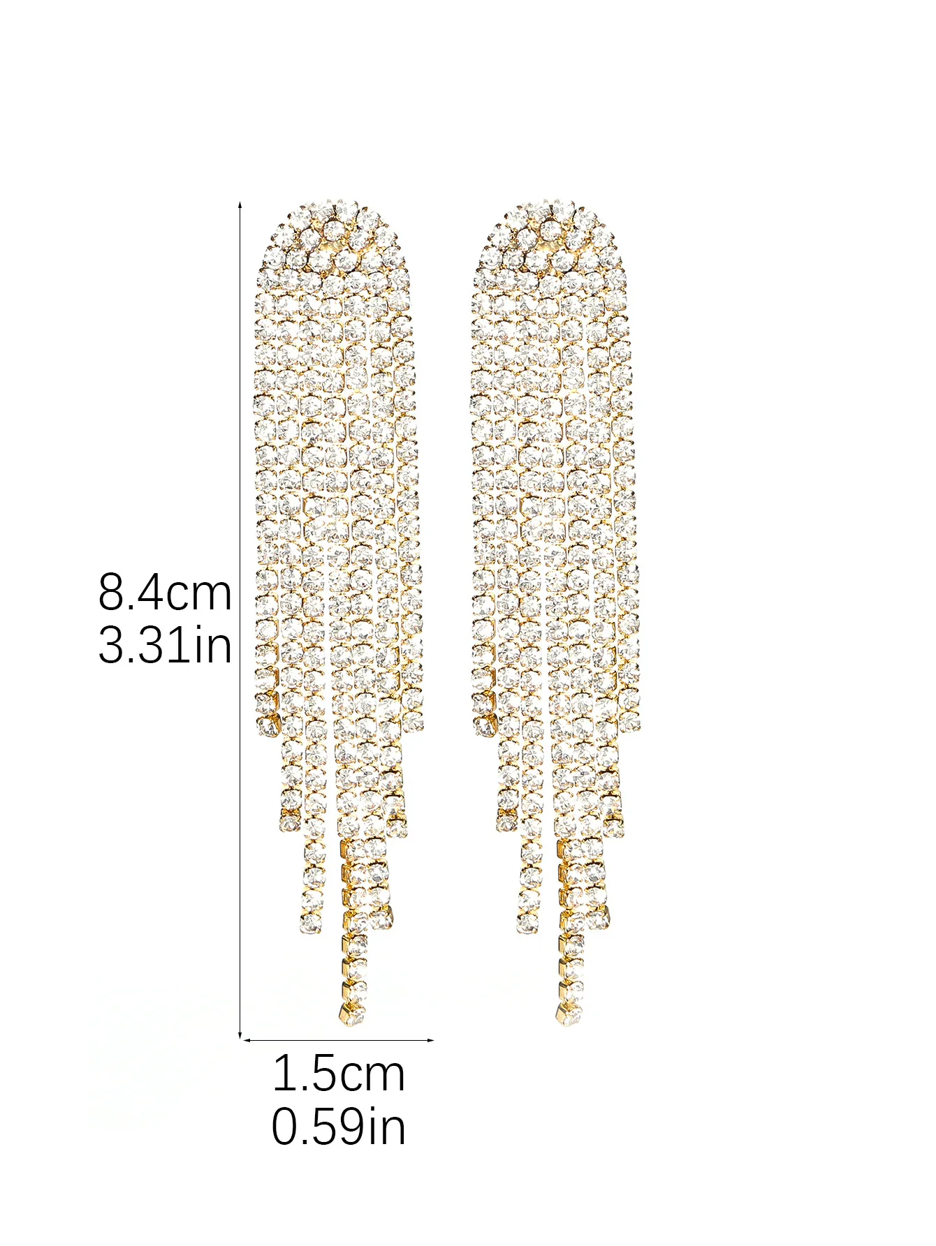 FYUAN Long Tassel Rhinestone Drop Earrings for Women AB Colourful Gold Silver Color Crystal Dangle Earring Party Wedding Jewelry