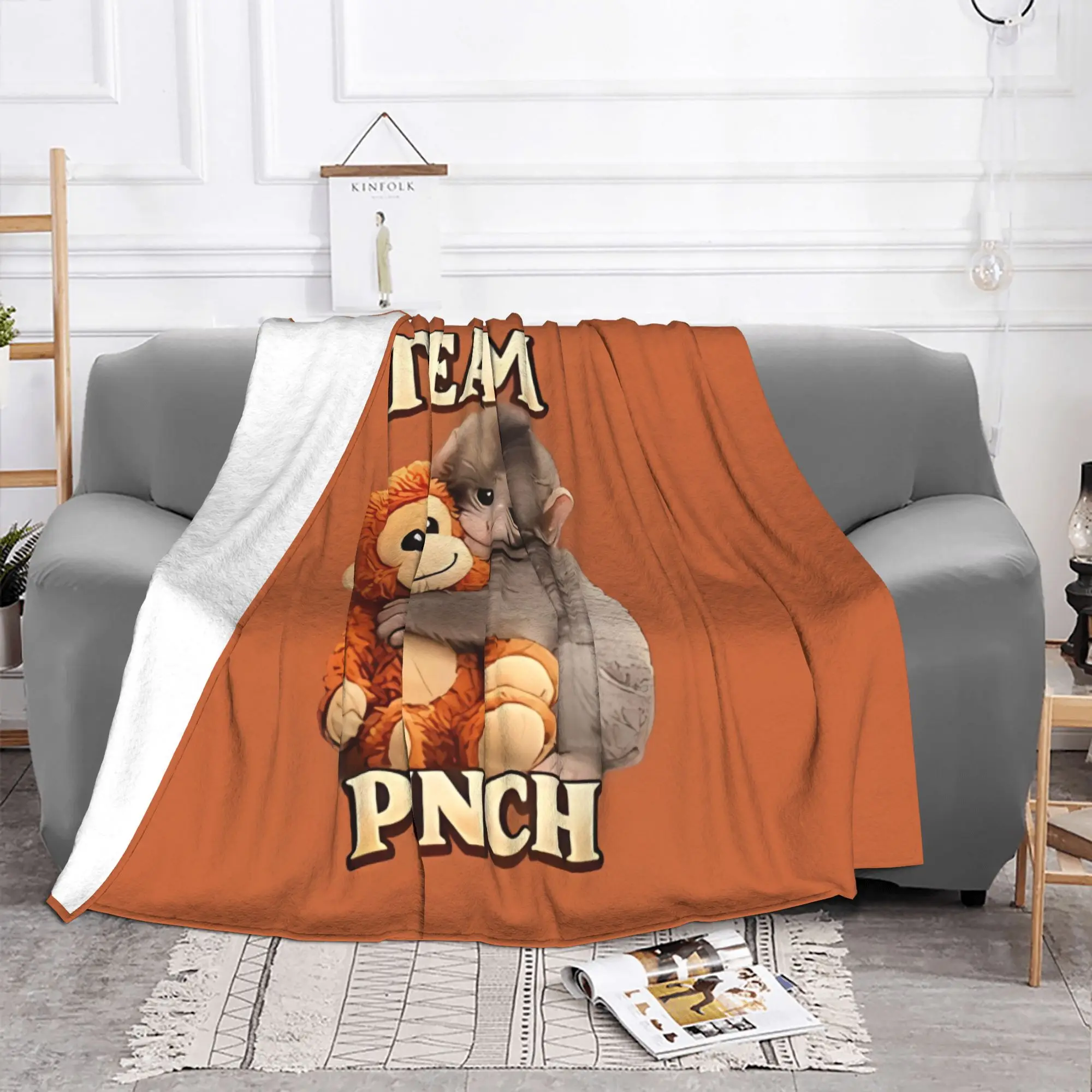 1PC home Cutecore Cute Animal Meme Cute monkey hugging plush Blanket Super Cosy Plush Home Living Room Sofa halloween